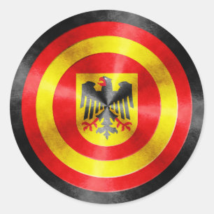 Captain Germany Heldenschild Runder Aufkleber