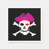 Captain Grace & Pirate, Piratenflagge /Schatz Serviette (Vorderseite)