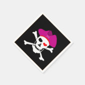 Captain Grace & Pirate, Piratenflagge /Schatz Serviette (Ecke)