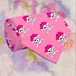 Captain Grace, Piratenmode, Pink Pirates-Flagge Krawatte