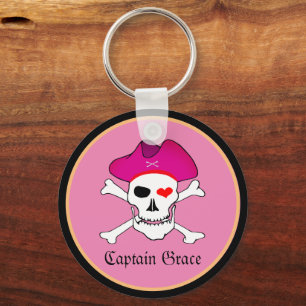 Captain Grace & Pirates Flag, Bootsurlaub / Lady Schlüsselanhänger