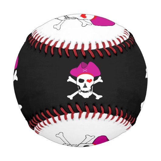 Captain Grace & Pirates Flag / Piratensport Weiß Baseball (Vorderseite)
