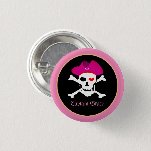 Captain "Grace" & Pirates - Schatzinsel /Mädchen Button (Vorne & Hinten)