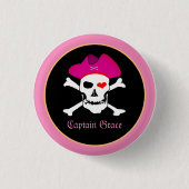 Captain "Grace" & Pirates - Schatzinsel /Mädchen Button (Vorderseite)