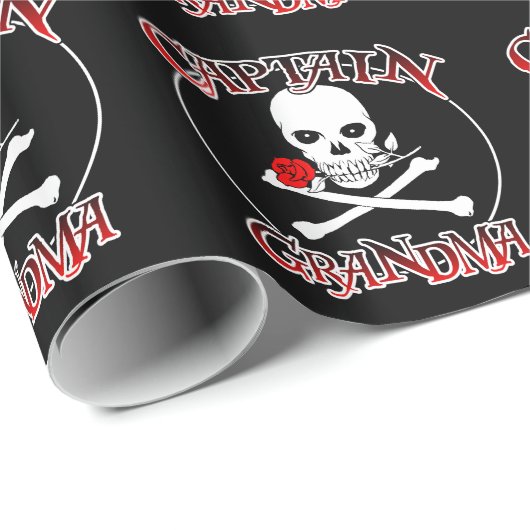 Captain Grandma Geschenkpapier (Rolleneckpunkt)