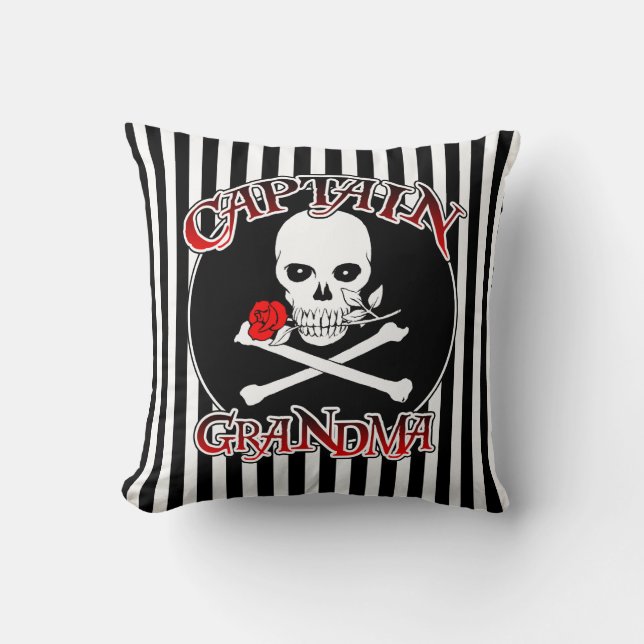 Captain Grandma Throw Pillow Kissen (Vorderseite)