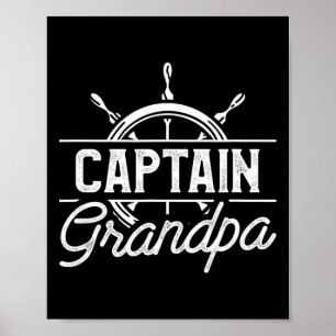 Captain Grandpa Funny Boot Segelangebot für Gr Poster