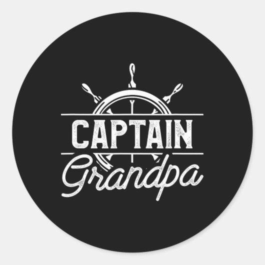Captain Grandpa Funny Boot Segelangebot für Gr Runder Aufkleber (Vorderseite)