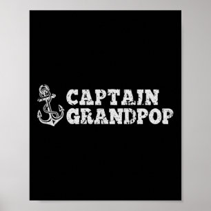 Captain Grandpop segelt Vintag Bootanch Poster