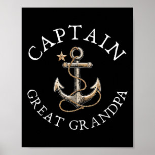 Captain Great Opa Boat Segelboot Vintag Poster