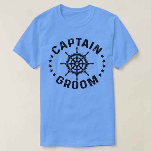 Captain Groom Sailboat Sailship Segelschiff Saili T-Shirt (Design vorne)