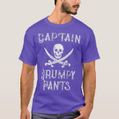 Captain Grumpy Pants Personalisiert Pirate Pontoon T-Shirt (Vorderseite)