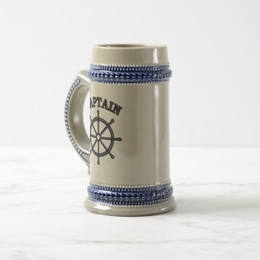 Captain Helm Nautical Blue Stein Tasse (Vorderseite Links)