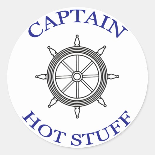 "Captain Hot Stuff" Runder Aufkleber (Vorderseite)