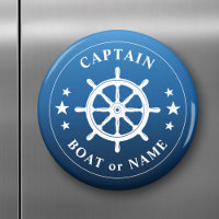 Captain Ihr Boot Name Schiff Wheels Helm Blue Fade