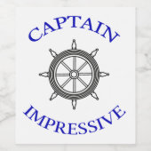 Captain Impressive Wine Label Weinetikett (Einzelnes Label)