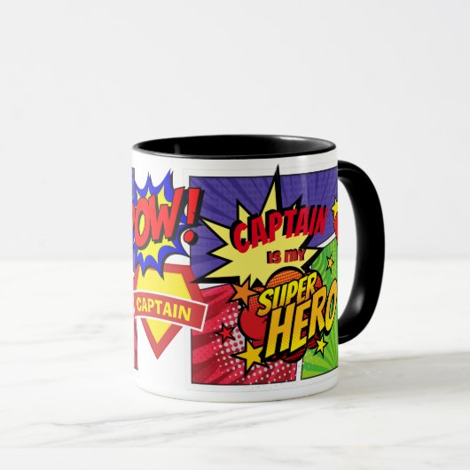 CAPTAIN ist mein Personalisiertes COMIC HERO Tasse (VorderseiteRechts)