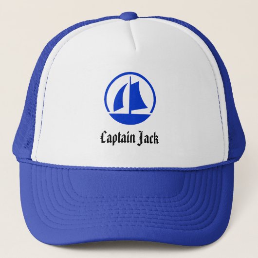 "Captain Jack" - individueller Nautical Captain's  Truckerkappe (Vorderseite)