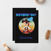 Captain Jack Pirate Birthday Invite Card! Mitteilungskarte (Vorderseite/Rückseite Beispiel)