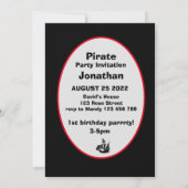 Captain Jack Pirate Birthday Invite Card! Mitteilungskarte (Rückseite)