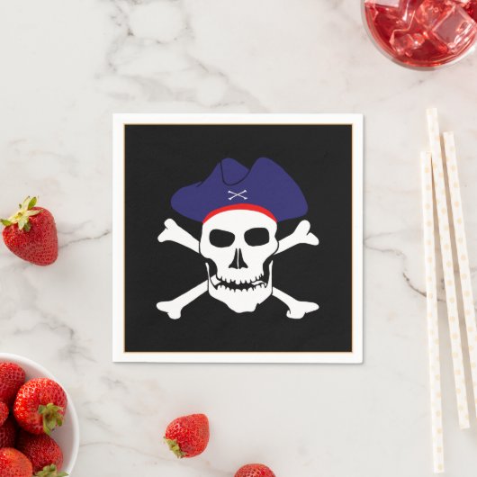 Captain Jack & Pirate, Piratenflagge /Schatz Serviette (Beispiel)