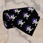 Captain Jack, Piratenmode, Black Pirates Flagge Krawatte<br><div class="desc">Business-Nacken-Krawatte thematisch mit Pirates-Schädel,  Kreuz-Knochen und blauer Hut - der Kapitän Jack coole Schatzseaker,  Kreuzfahrt Ferien Krawatte,  Bootsführer,  Strand-Party Spaß Krawatte / Black</div>