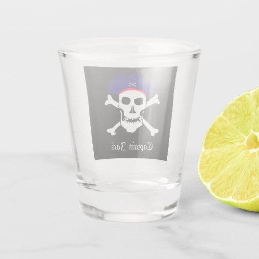 Captain Jack & Pirates Flag, Skull / Party Drinks Schnapsglas (Rückseite)