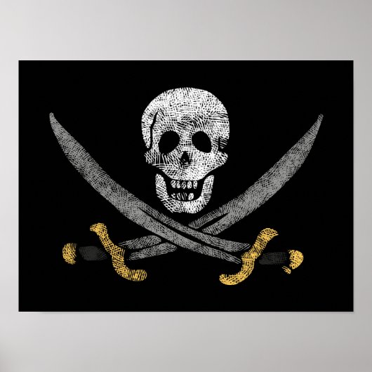 Captain Jack Rackhams Piratenflagge Pirate Flag Poster (Vorne)