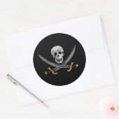 Captain Jack Rackhams Piratenflagge Pirate Flag Runder Aufkleber (Umschlag)