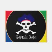 Captain John - Pirate-Hausmatte, Pirates-Flagge Fußmatte (Vorderseite)