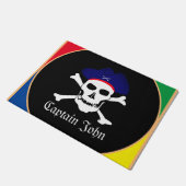 Captain John - Pirate-Hausmatte, Pirates-Flagge Fußmatte (Schrägansicht)