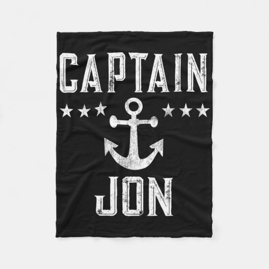 Captain Jon Boating-Geschenk für Bootsliebhaber Fleecedecke (Vorderseite)