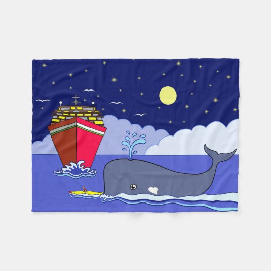 Captain Kayak Gerettet von Whale Fleecedecke (Vorderseite (Horizontal))