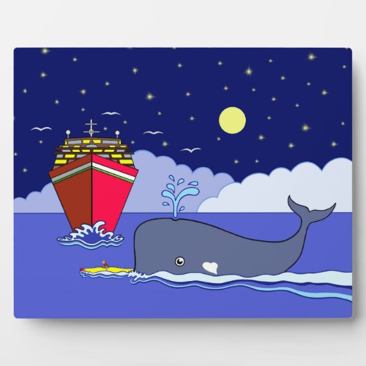 Captain Kayak Gerettet von Whale Fotoplatte (Vorderseite)