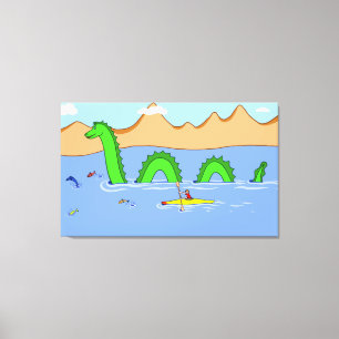 Captain Kayak und Loch Ness Monster Leinwanddruck