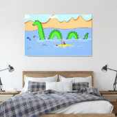 Captain Kayak und Loch Ness Monster Leinwanddruck (Insitu (Schlafzimmer))