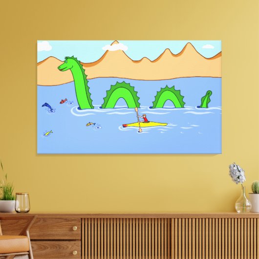 Captain Kayak und Loch Ness Monster Leinwanddruck (Insitu (Wohnzimmer))