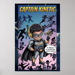 Captain Kinetic Neurodiversitäts-Superheldenposter Poster