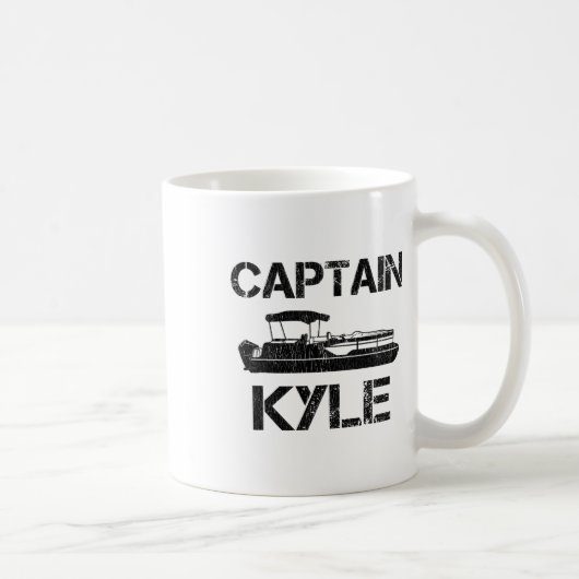 Captain Kyle Pontoon Personalisierter Bootsname Fi Kaffeetasse (Rechts)