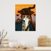 Captain Leo, Pirate Cat & Rat Fantasy Art Poster (Küche)