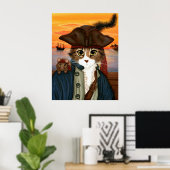 Captain Leo, Pirate Cat & Rat Fantasy Art Poster (Heimbüro)