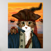 Captain Leo, Pirate Cat & Rat Fantasy Art Poster (Vorne)