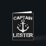 Captain Lester Funny Birthday Personalisiert Name  Karte<br><div class="desc">Captain Lester Funny Birthday Personalisiert Name Boat Gift</div>