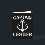 Captain Lester Funny Birthday Personalisiert Name  Karte<br><div class="desc">Captain Lester Funny Birthday Personalisiert Name Boat Gift</div>
