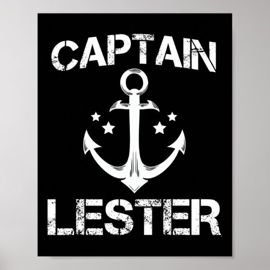 Captain Lester Funny Birthday Personalisiert Name  Poster (Vorne)