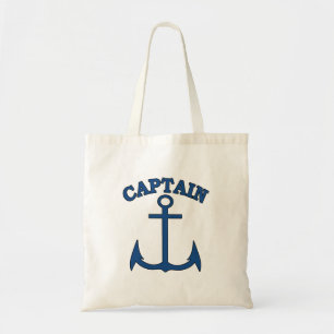 Captain Light Blue Anchor Leinwand Tote Bag Tragetasche