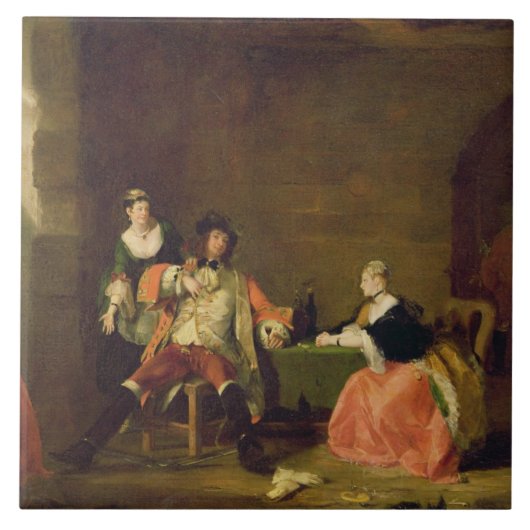 Captain Macheath Upbraided durch Polly und Lucy im Fliese (Vorderseite)