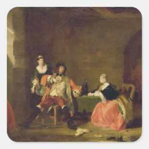 Captain Macheath Upbraided durch Polly und Lucy im Quadratischer Aufkleber