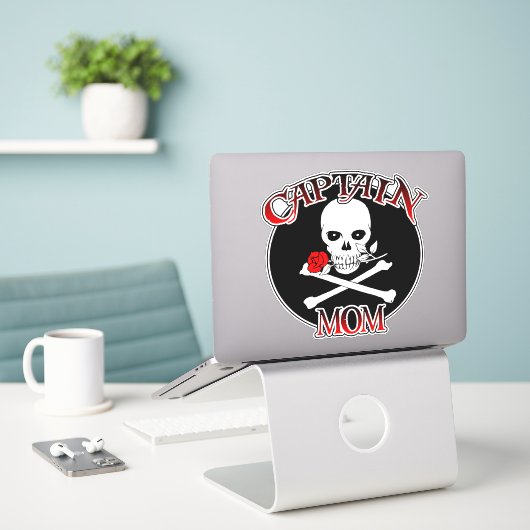 Captain Mama Custom-Cut Vinyl Stickers Aufkleber (Laptop auf Schreibtisch)