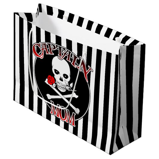 Captain Mama Gift Bag Große Geschenktüte (Vorderseite Schrägansicht)